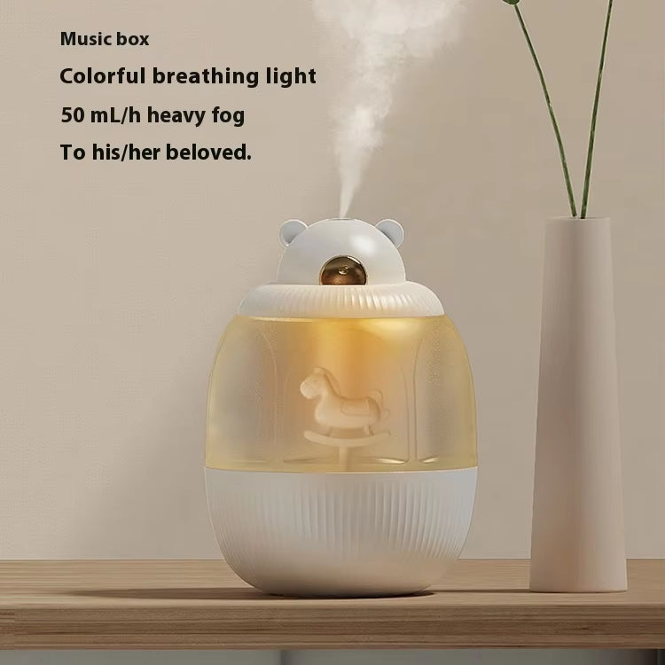 USB Rechargable Cool Mist Humidifier Creative Carousel Humidifier For Living Room Bedroom Office Electric Air Humidifier