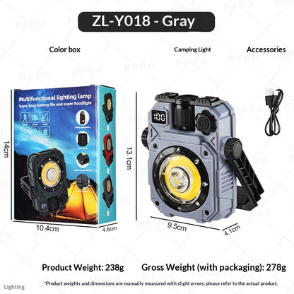 Multifunctional Rechargeable LED Work Light with Solar Panel & Magnet