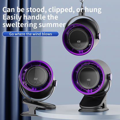 Mini LED Display Circulating Desk Fan