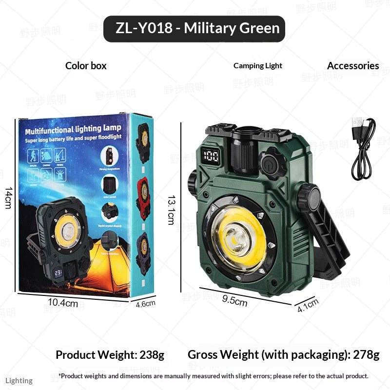 Multifunctional Rechargeable LED Work Light with Solar Panel & Magnet