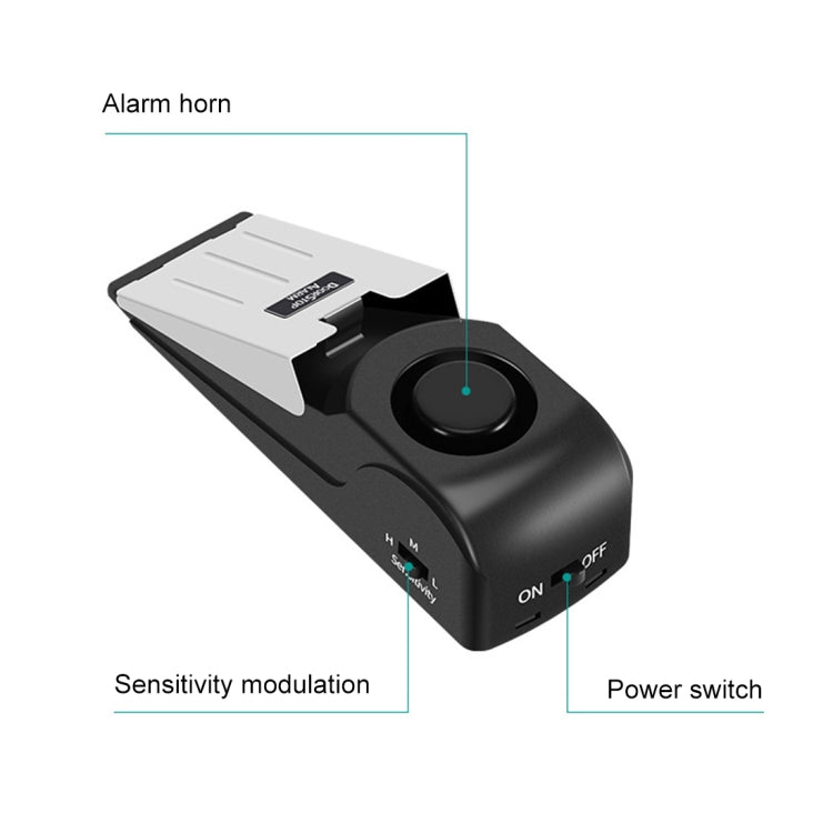 120db door stop alarm Security System Home Wedge Shaped Stopper Alert Security System Door Stop Alarm Block Blocking System