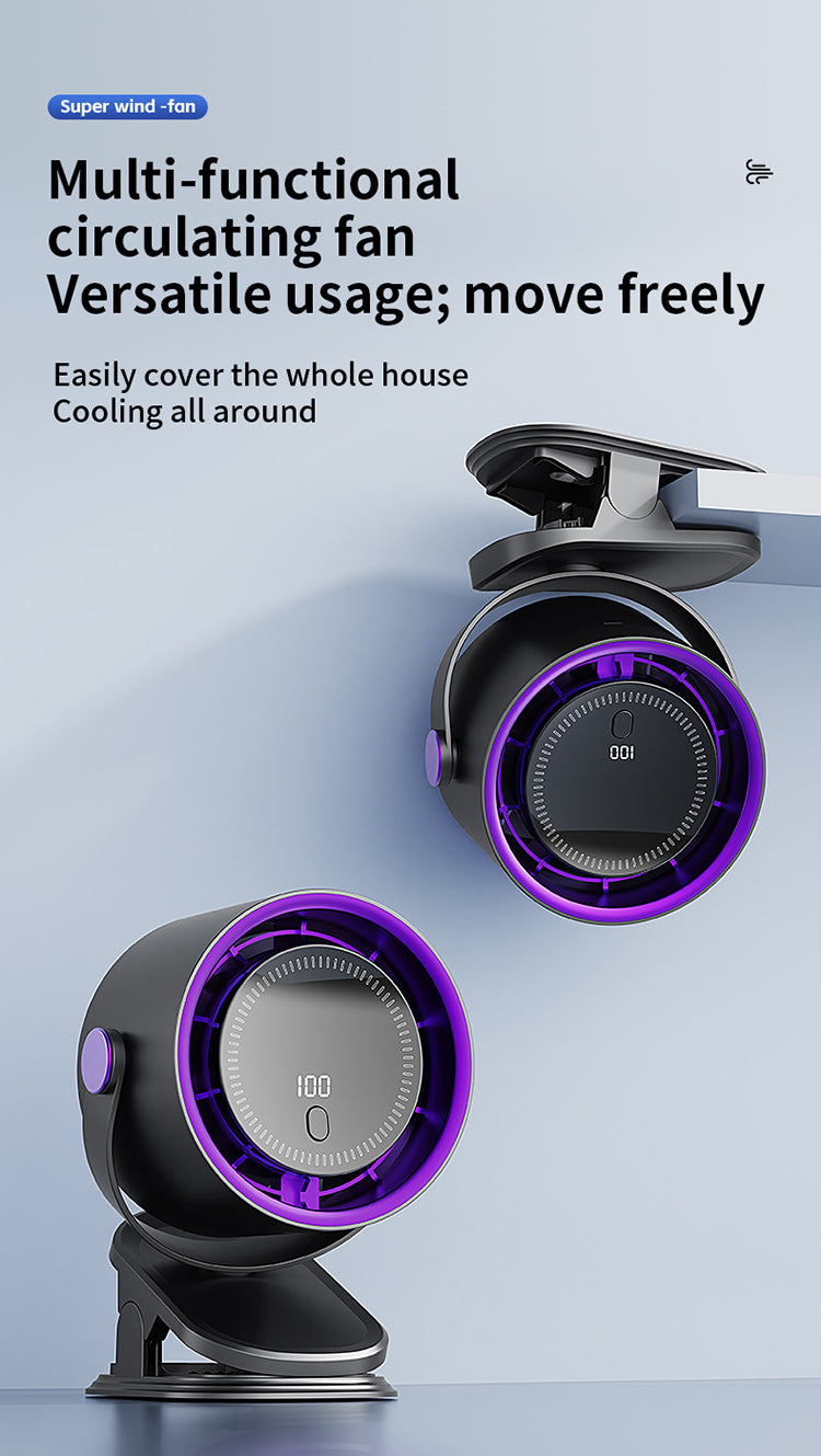 Mini LED Display Circulating Desk Fan
