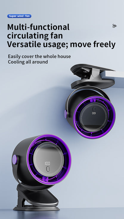 Mini LED Display Circulating Desk Fan