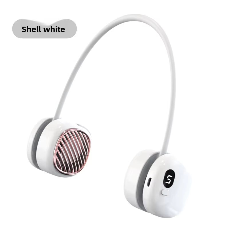 Portable Hanging Neck Fan 5 Speed Wearable Personal Fan Air Cooler Rechargeable