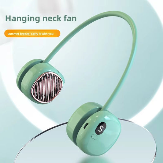 Portable Hanging Neck Fan 5 Speed Wearable Personal Fan Air Cooler Rechargeable